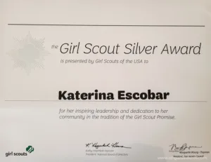 Girls Scout Silver Award